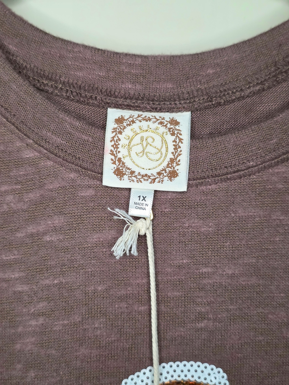 Tru Self - Brown Sequin Coffee Cup Graphic Long-Sleeve Tee - Picture 3 of 4